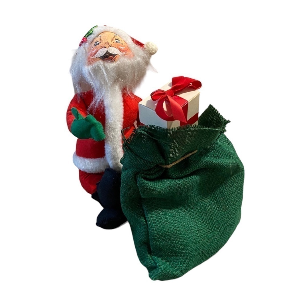 Vintage 1982 Large 18" Annalee Mobilitee Christmas Santa Claus Doll With Bag